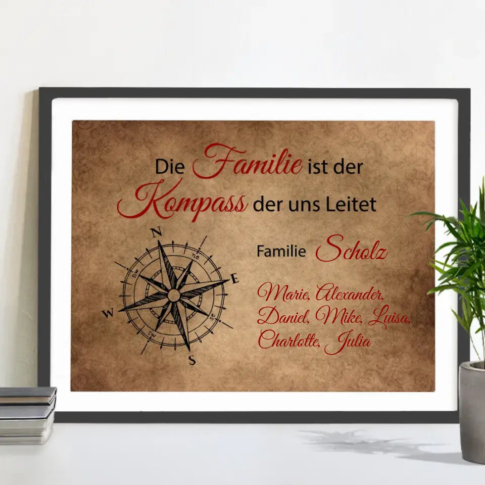 "Familienkompass" auf Poster/Leinwand