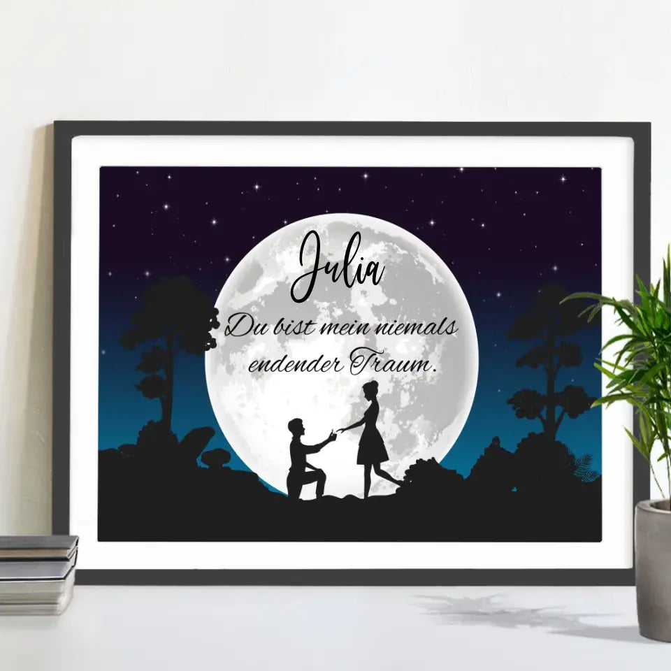 "Paar im Mondschein" auf Poster/Leinwand