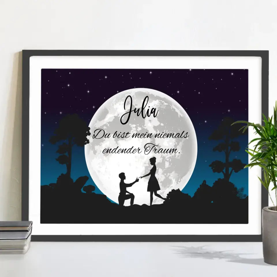 "Paar im Mondschein" auf Poster/Leinwand